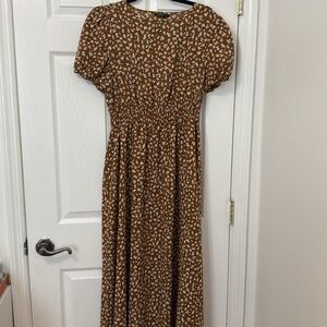 Brown Floral Women's Dress